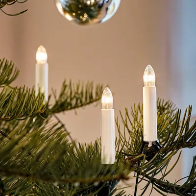 Produktbild von Lichterkette Weihnachtsbaum innen 20 teilig,  Germany, Riffelkerzen, inkl. 3 Ersatzkerzen, Glühfaden 430127