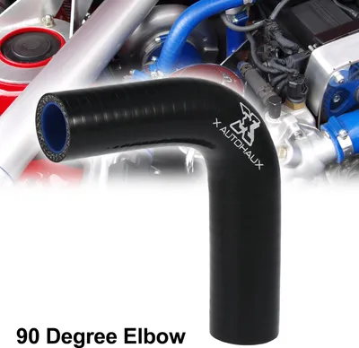 Image de 19-22mm 0.75"-0.87" ID 90 Degré Coupleur Silicone Tuyau pour Voiture Noir