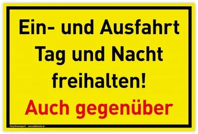 Produktbild von Schild Ein- und Ausfahrt | PVC 30 x 20 cm | Tag und Nacht freihalten Auch geg...