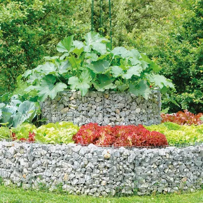 Obrázek produktu pro bellissa kulatý vyvýšený záhon z gabionů, výška 40 cm, průměr 240 cm