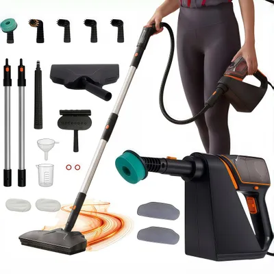 Produktbild von 15-in-1 Dampfreiniger & Dampfmop 1500W, 3,5Bar Multifunktions Handdampfreiniger mit 400ml Tank, 15S Aufheizung, 21 Zubehör-Set, für Küche, Bad, Auto
