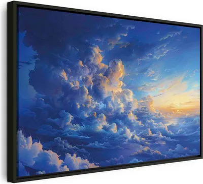 Produktbild von Italienischer Leinwand Leinwandbild - When the Sky Becomes a Canvas: Artistic Creation of Nature in the Clouds 90x60 cm Muster b-H-10029-b-a