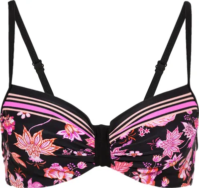 Produktbild von LASCANA Bügel-Bikini-Top Bohemian schwarz-pink Größe 46 Cup E