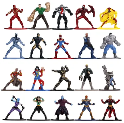 Productafbeelding van Marvel 20-delige Nano-verzamelfiguren, Serie 3, 20 stuks, metalen, 4 cm