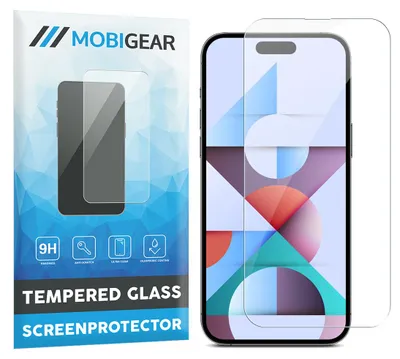 Produktbild von Mobigear Schutzglas für iPhone 15 Pro – Gehärtetes Glas, kompatibel mit Hüllen