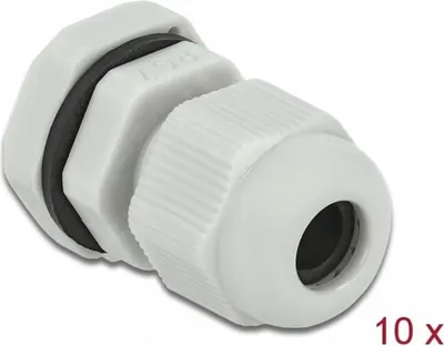 Produktbild von DELOCK Kabelverschraubung PG7 10 Stück grau