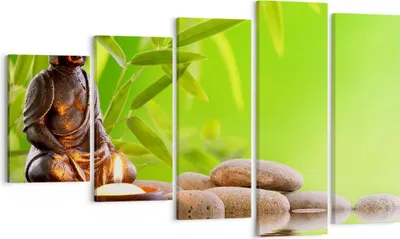 Produktbild von Bild auf Leinwand - Leinwandbild - Buddhismus Feng Shui Spa Bambus - 100x60cm - Wand Bild - Wanddeko - Leinwanddruck - Bilder - Kunstdruck - Leinwand bilder - Wandkunst - EG100x60-2392