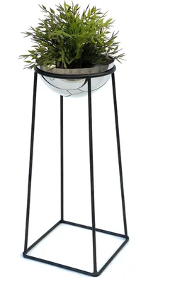 Obrázek produktu pro DanDiBo Flower Stool Metal with Pot Black Silver 56 cm Flower Stand 96078 M Flower Column Modern Plant Stand Plant Stool