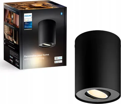 Zdjęcie produktu dla Philips Hue White ambiance Pojedynczy reflektor punktowy Pillar - moduł przedłużający, Inteligentne oświetlenie punktowe, Bluetooth/Zigbee, Czarny, LED, Metal, GU10