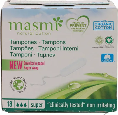 Immagine prodotto di MASMI Tamponi in cotone organico Super 18 pz.