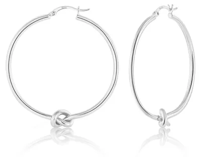 Produktbild von Große hypoallergene Creolen aus 925 Silber mit Twist-Design