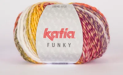 Produktbild von FUNKY von Katia - NATUR/GRÜN/ROT (72), ca. 180m /100g