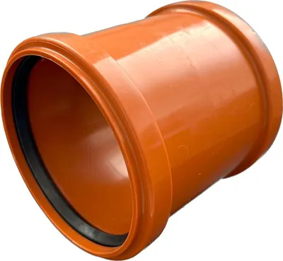 Produktbild von Muffe KG-rohr DN 160 PVC-U SN8 | Überschiebmuffe mit Dichtung | für externe Entwässerungssysteme | 2 Gummidichtungen | Abwasser Installation