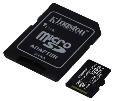 Produktbild von Kingston Technology Canvas Select 128GB micSDXC Plus 100R A1 C10 Speicherkarte + Adapter, 128 GB, MicroSDXC, Klasse 10, UHS-I, 100 MB/s, Class 1 (U1)