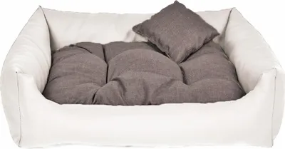 Zdjęcie produktu dla Legowisko dla psa imitacja skóry białe M 70x55 cm poduszka dla psa sofa dla kota legowisko dla kota sofa dla kota Mayaadi Home
