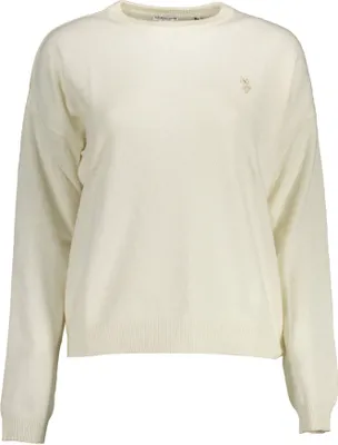 Produktbild von Eleganter Damenpullover in Weiß mit Stickerei und Logo-Detail