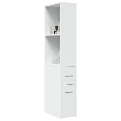 Immagine prodotto di Mobile da bagno stretto Con rotelle Materiale legno: Bianco Colore: Bianco