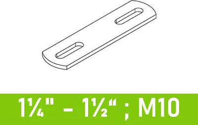 Produktbild von Steg für Bügelschrauben 1 1/4" (42,4 mm) ...1 1/2" (48,3 mm) - M10
