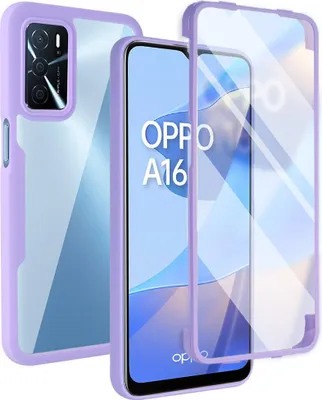 Obrázek produktu pro OPPO A16 Ochranné pouzdro, vestavěný chránič displeje 360° plná ochrana pouzdra na mobilní telefon pro OPPO A16/A16S/A54S/A54 4G/A55 Purple