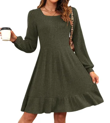 Productafbeelding van AUSELILY: Dames, gebreide jurk, herfstjurk, trui-jurk, winterjurken