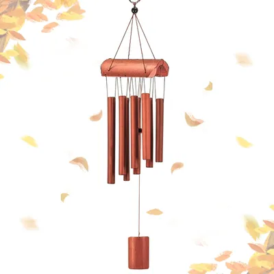 Bambus-Windspiel, 8 Röhren, Windgong für Außen, 65 cm, handgefertigt