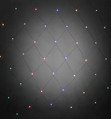Produktbild von Konstsmide - LED Lichternetz, mit bunten Globes, 80 bunte Dioden, 24V Außentrafo, schwarzes Kabel ; 3679-507