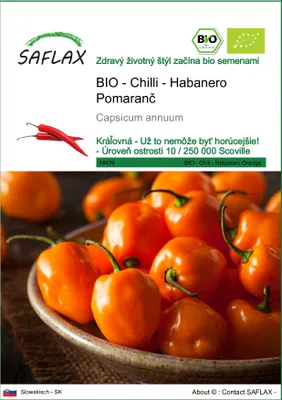 Obrázok produktu pre SAFLAX - BIO - Chilli - Habanero Pomaranč - Capsicum annuum - 20 Semená