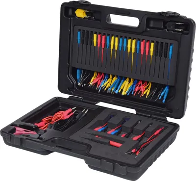 Imagen del producto de Kit de diagnóstico maestro para sistemas de 12/24V, con cables de conexión y medición, 92 piezas