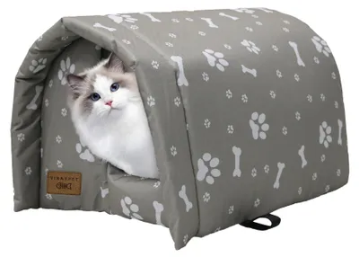 Immagine prodotto di Casetta esterna per gatti, resistente alle intemperie, con cuscino imbottito