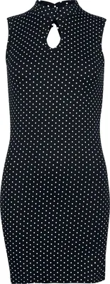 Produktbild von Rock Rebel by EMP Damen schwarzes kurzes Kleid mit Schlüsselloch am Ausschnitt und im Nacken XL