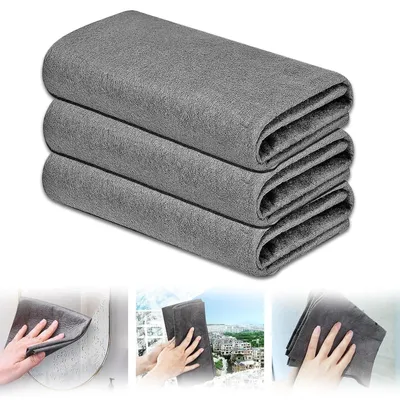 Productafbeelding van Microvezeldoek glasreiniger - Streepvrij - 30 x 40 cm - 3 stuks - Herbruikbaar voor ramen en spiegels