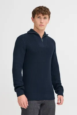 Produktbild von Blend BHDENO HALFZIPP Herren Strickpullover Troyer Grobstrick Pullover Baumwollmischung regular fit