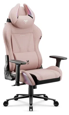 Produktbild von Diablo X-Horn 2.0 Gaming Stuhl Bürostuhl Schreibtischstuhl Ergonomisches Design aus Stoff Rainbow Pink, Normal