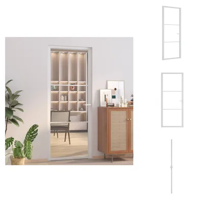 Produktbild von vidaXL Innentür 83x201,5 cm Weiß ESG-Glas und Aluminium -  Haustüren