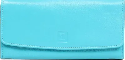 Produktbild von blaue Lederbrieftasche mit gelbem Detail