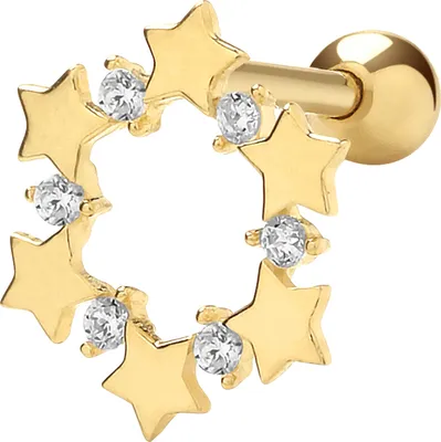 Image de Boucle d’oreille cartilage unique Femme Or 375/1000 avec Oxyde de Zirconium - 9mm*9mm; TRS26187