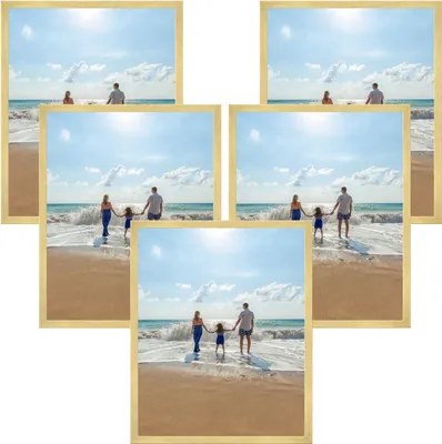 Produktbild von 5x Bilderrahmen Fotorahmen Kunststoff gold 40x50 cm