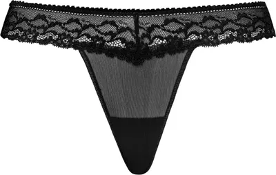 Produktbild von Teyli Mesh Tanga mit floraler Spitze Leo Female 302 schwarz XS