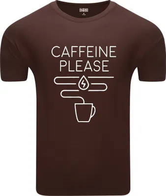 Immagine prodotto di Diarbo t-shirt da uomo con stampa divertente caffeina, marrone taglia XL