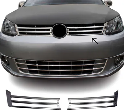 Immagine prodotto di Modanature griglia radiatore Modanature griglia per VW Caddy 2010-2015 acciaio inox argento 2pcs