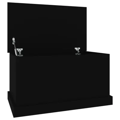 Image de Boîte de rangement noir 70x40x38 cm bois d'ingénierie