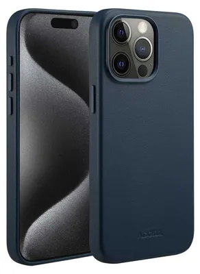 Immagine prodotto di Accezz MagSafe Cover posteriore in pelle per iPhone 15 Pro Max - Blu notte