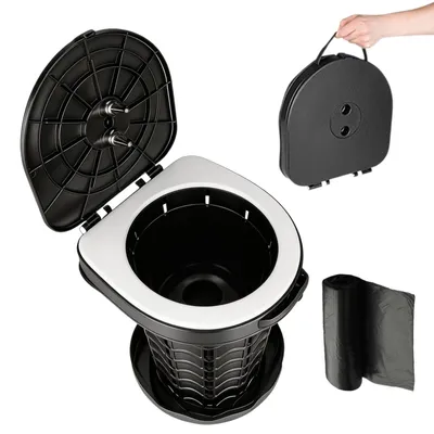 Immagine prodotto di Solidchoice - Toilette da campeggio pieghevole con sacchetti igienici portatili