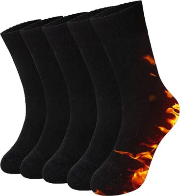 Produktbild von Thermosocken Damen Dicke Warme Wintersocken Weiche Wollsocken Wandersocken für Damen 5 Paar