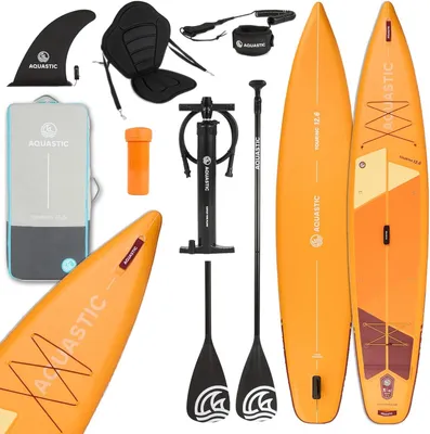 Obrázek produktu pro Turistická nafukovací paddleboard (SUP) s prodlouženou délkou a vysokou nosností, ideální pro dlouhé výlety