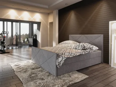 Produktbild von Boxspringbett Bett HUGO -Variante D- 140x200cm Grau inkl.Bettkasten