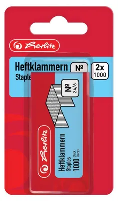 Image de Herlitz 8760522 Herlitz Heftklammer No24/6 verzinkt         2x1000er Blister