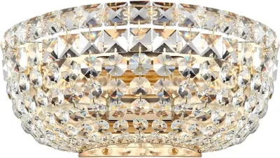 Produktbild von Wandleuchte Metall B: 25,5 cm in Gold E14 2-flammig Klassisch Kristall