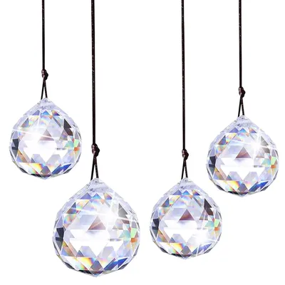 Imagen del producto de Juego de 4 atrapasueños de cristal para decoración de ventanas