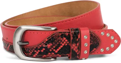 Produktbild von styleBREAKER Damen Gürtel mit Strass und Details in Schlangen Optik, kürzbar 03010102